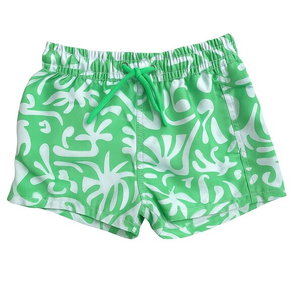 Zara Boys Swim Trunks – Tropical Green & White Print, Quick-Dry, Size 2-3yrs - Picture 1 of 3